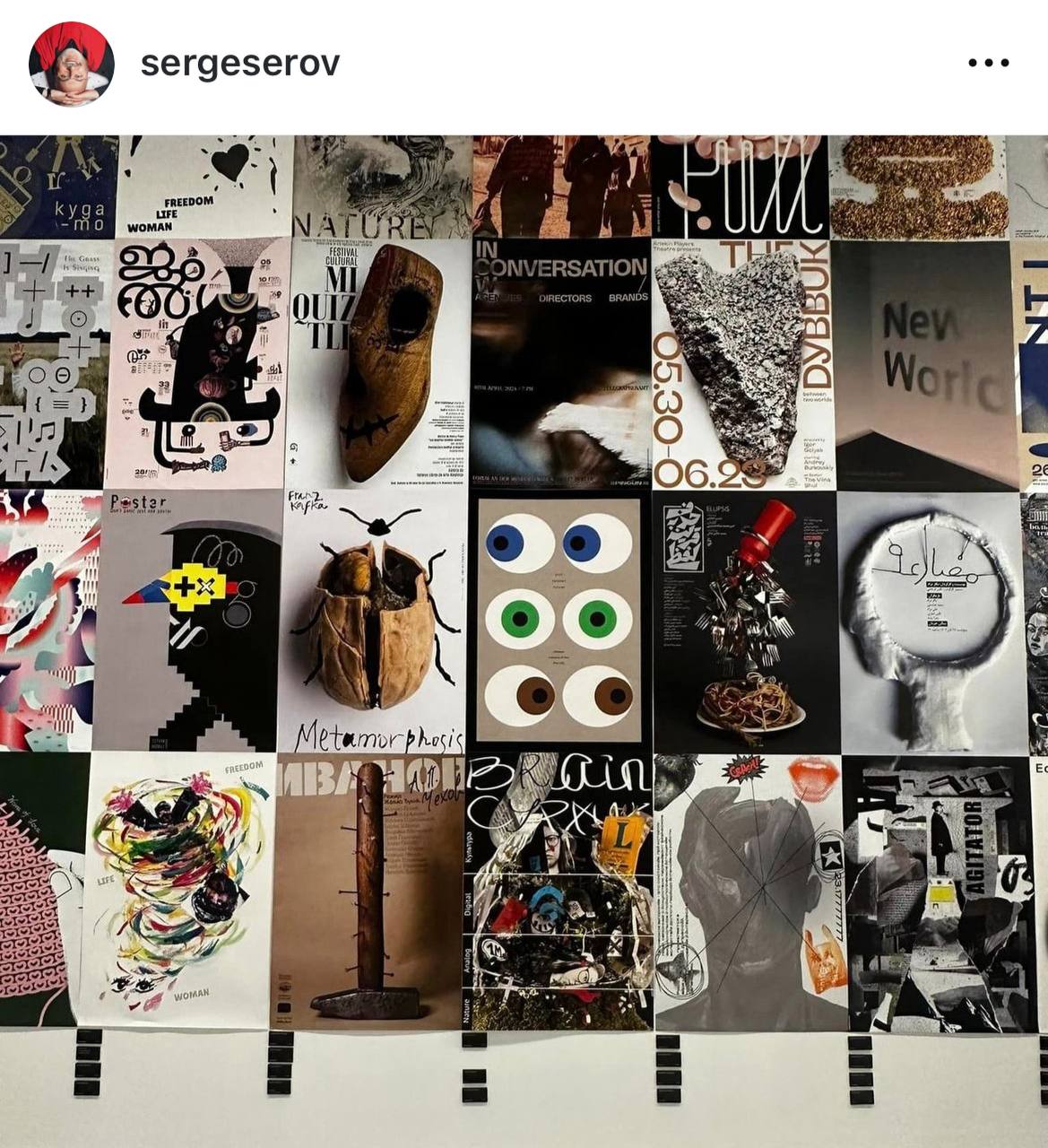 Poster in good company at the gallery. Source: Serge Serov's Instagram